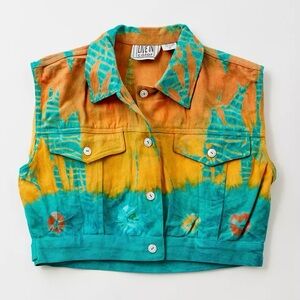 Urban Renewal Vibrant Tie-Dye Cropped Vest